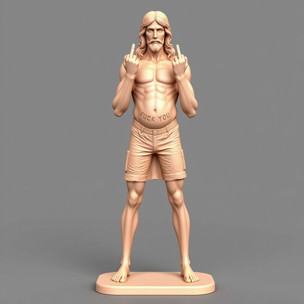 Jesus Statue with Attitude – Flipping the Bird!