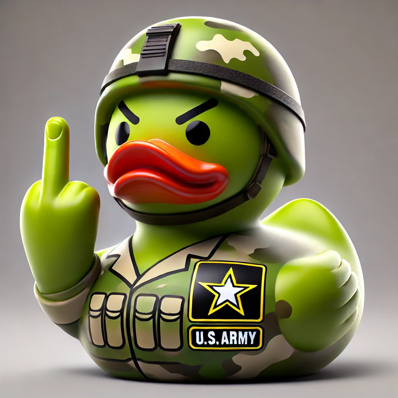 Army Middle Finger Duck