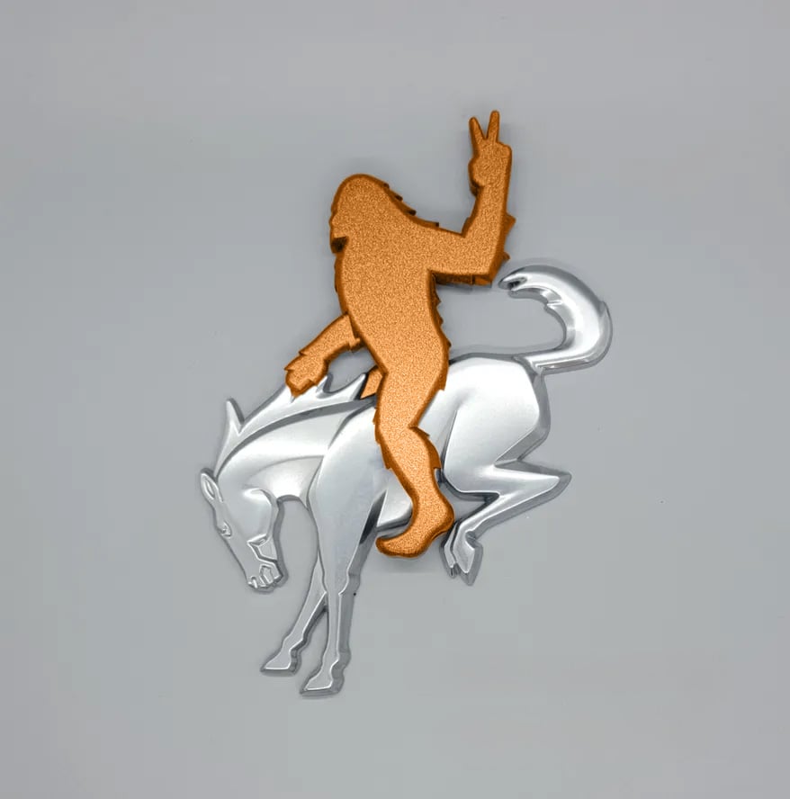 🎉Buy 2 Get 1 Free🐎Add-a-Squatch with ROCK-ON! Gesture - Sasquatch Riding Bronco🦍🤘