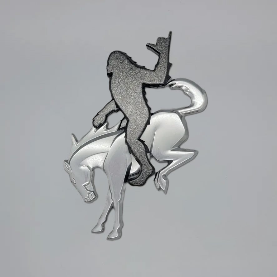 🎉Buy 2 Get 1 Free🐎Add-a-Squatch with ROCK-ON! Gesture - Sasquatch Riding Bronco🦍🤘