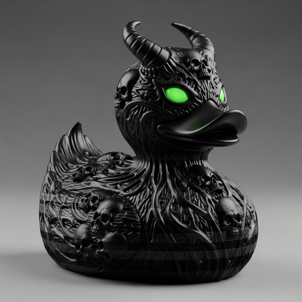 Devil Skeleton Duck Ornament