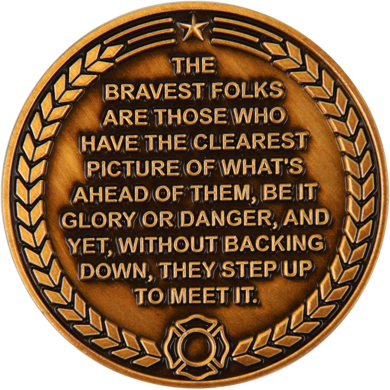 🔥 Firefighter Helmet Challenge Coin