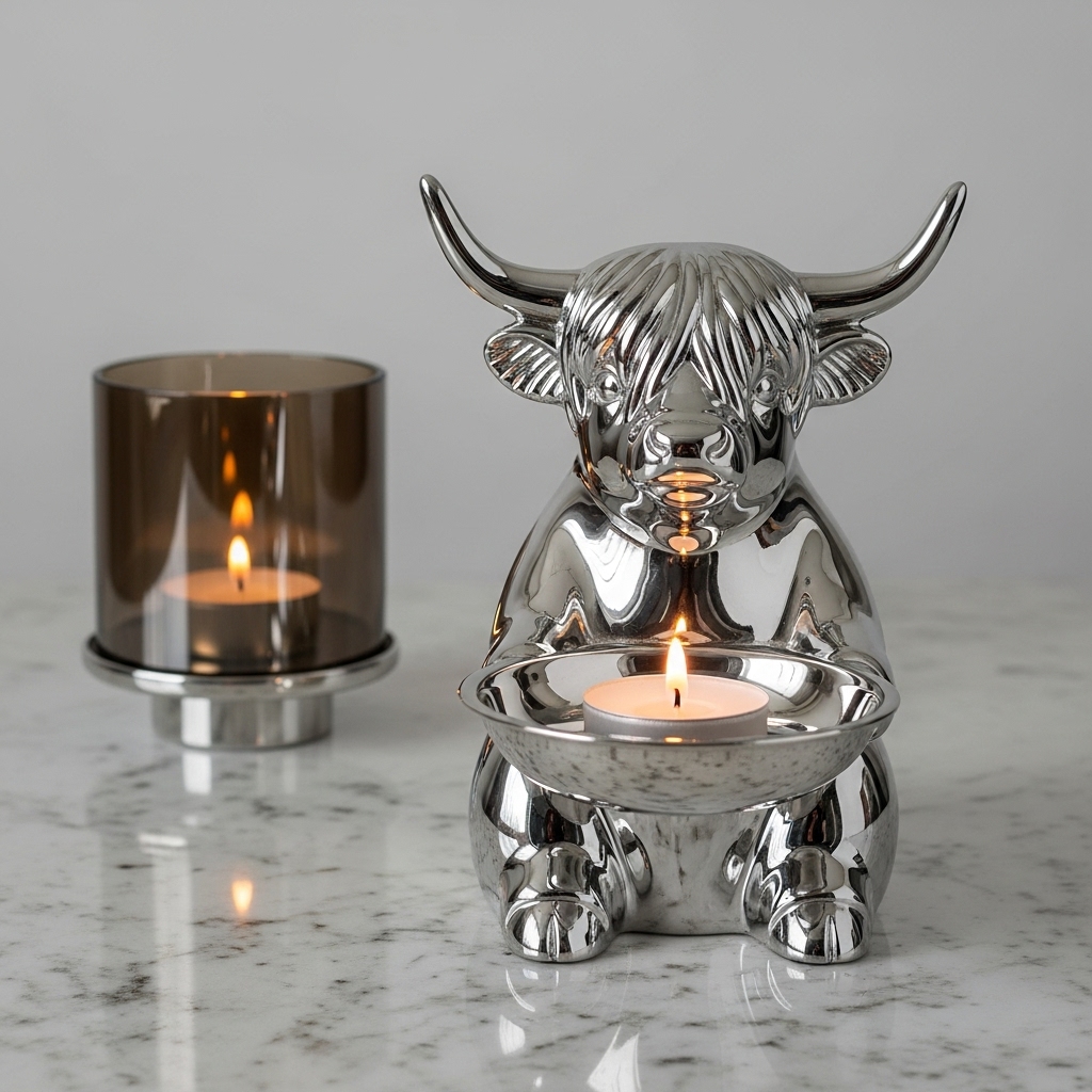 Silver Metal Animal Candle Holder