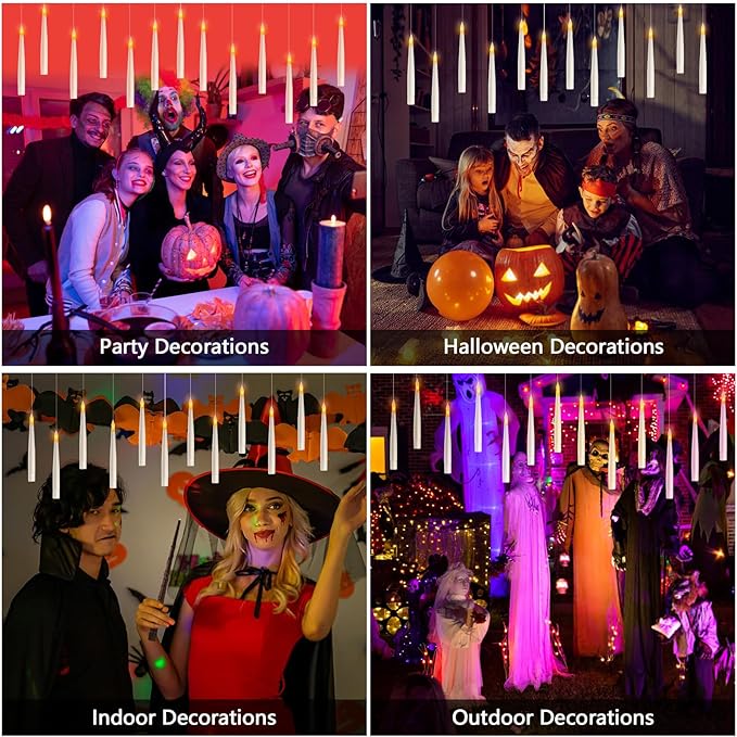 Halloween LED Electronic Candle Light Set (with Wand Remote Control)