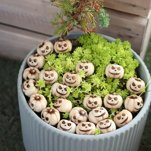 20 Halloween Pumpkin Statues, Resin Figurines