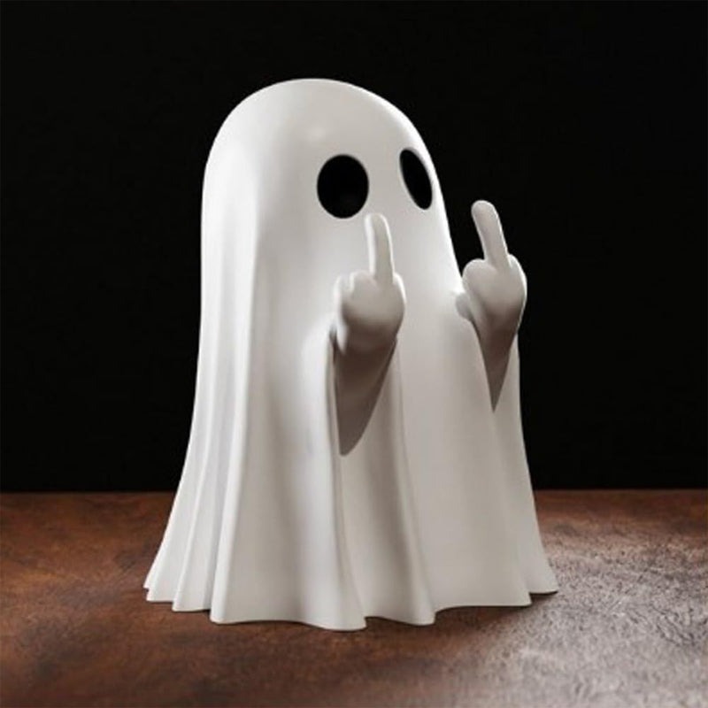 Halloween middle finger ghost figurine