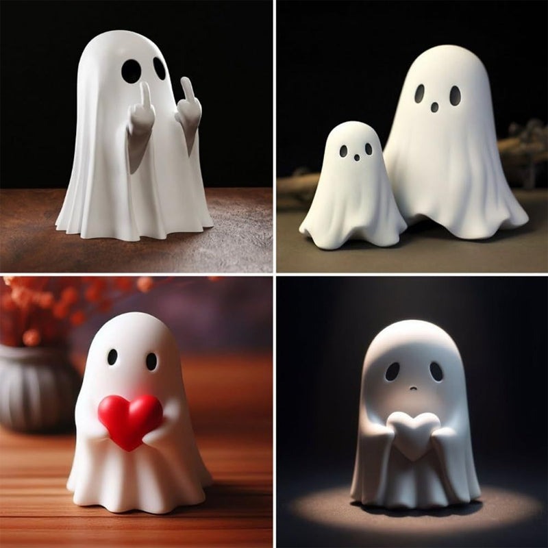 Halloween middle finger ghost figurine