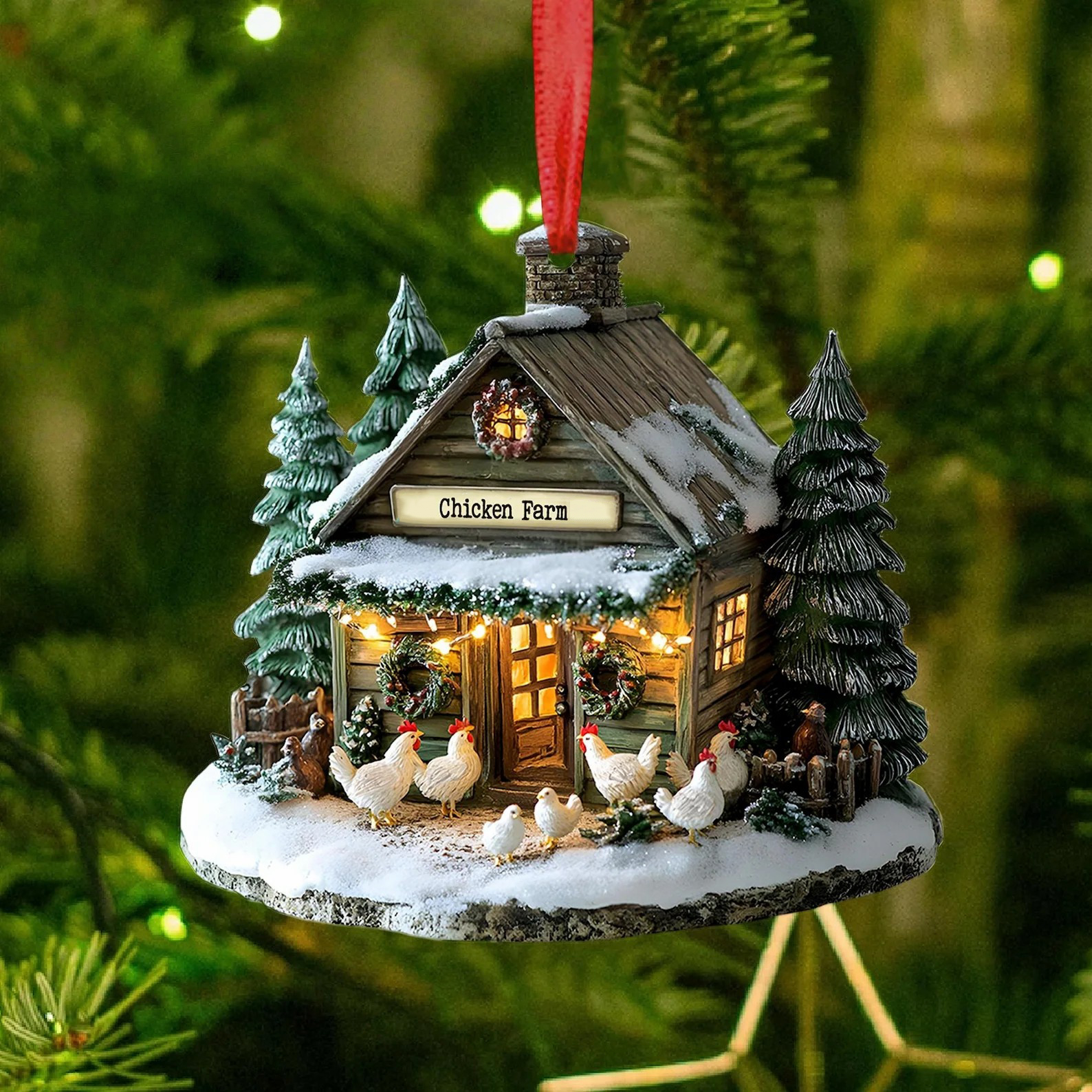 🎄Cozy Farm Cottage Christmas Ornament
