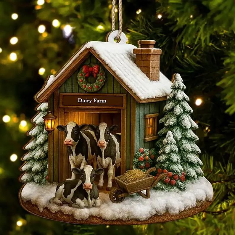 🎄Cozy Farm Cottage Christmas Ornament