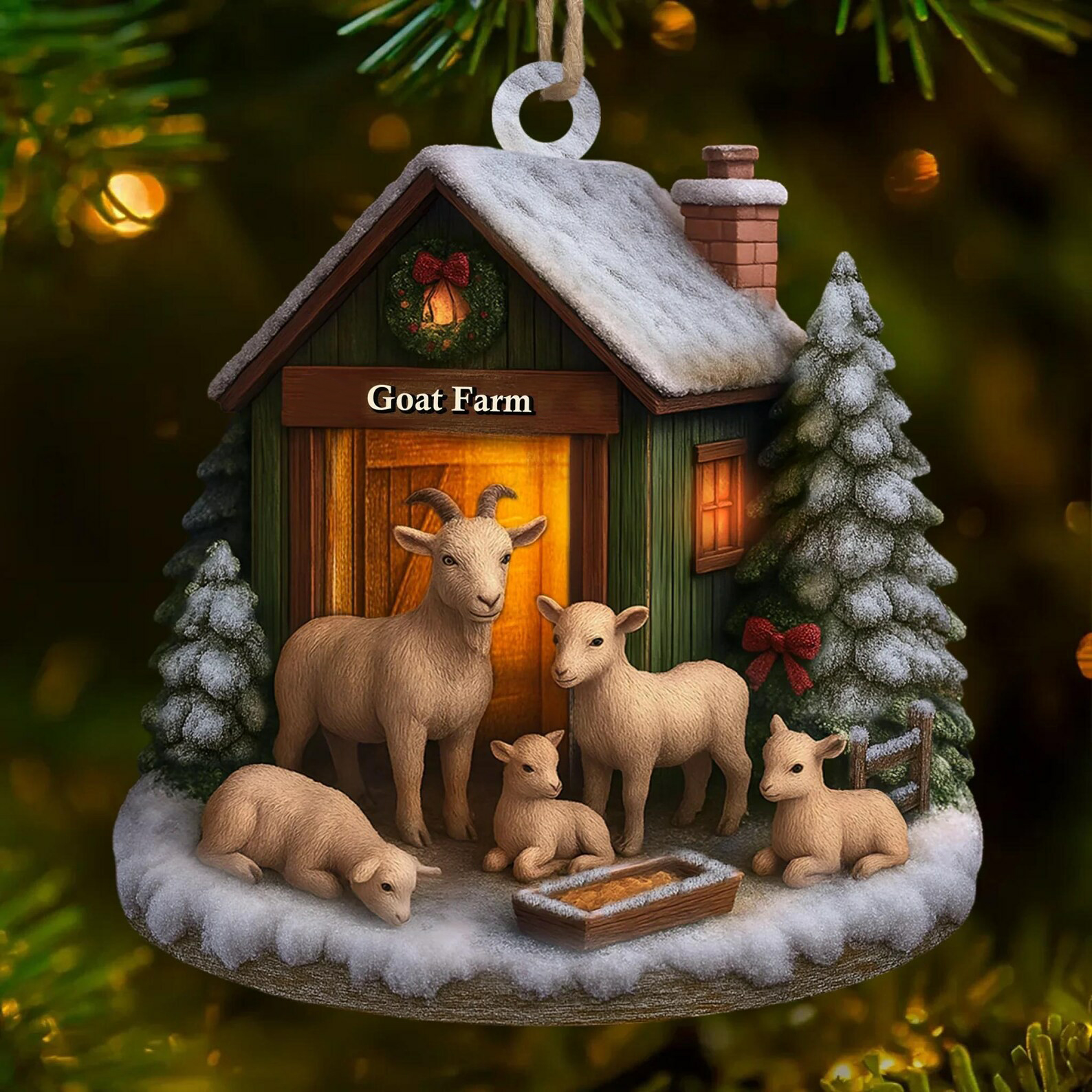 🎄Cozy Farm Cottage Christmas Ornament