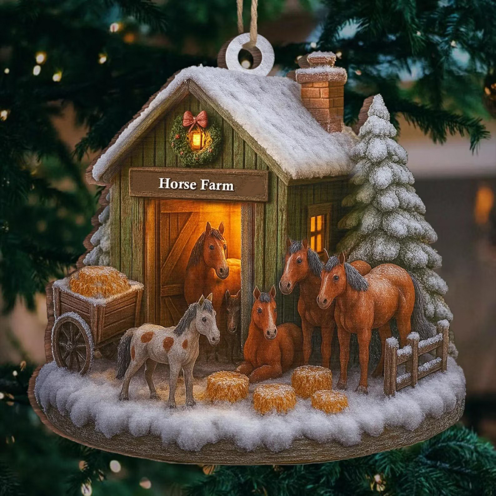 🎄Cozy Farm Cottage Christmas Ornament