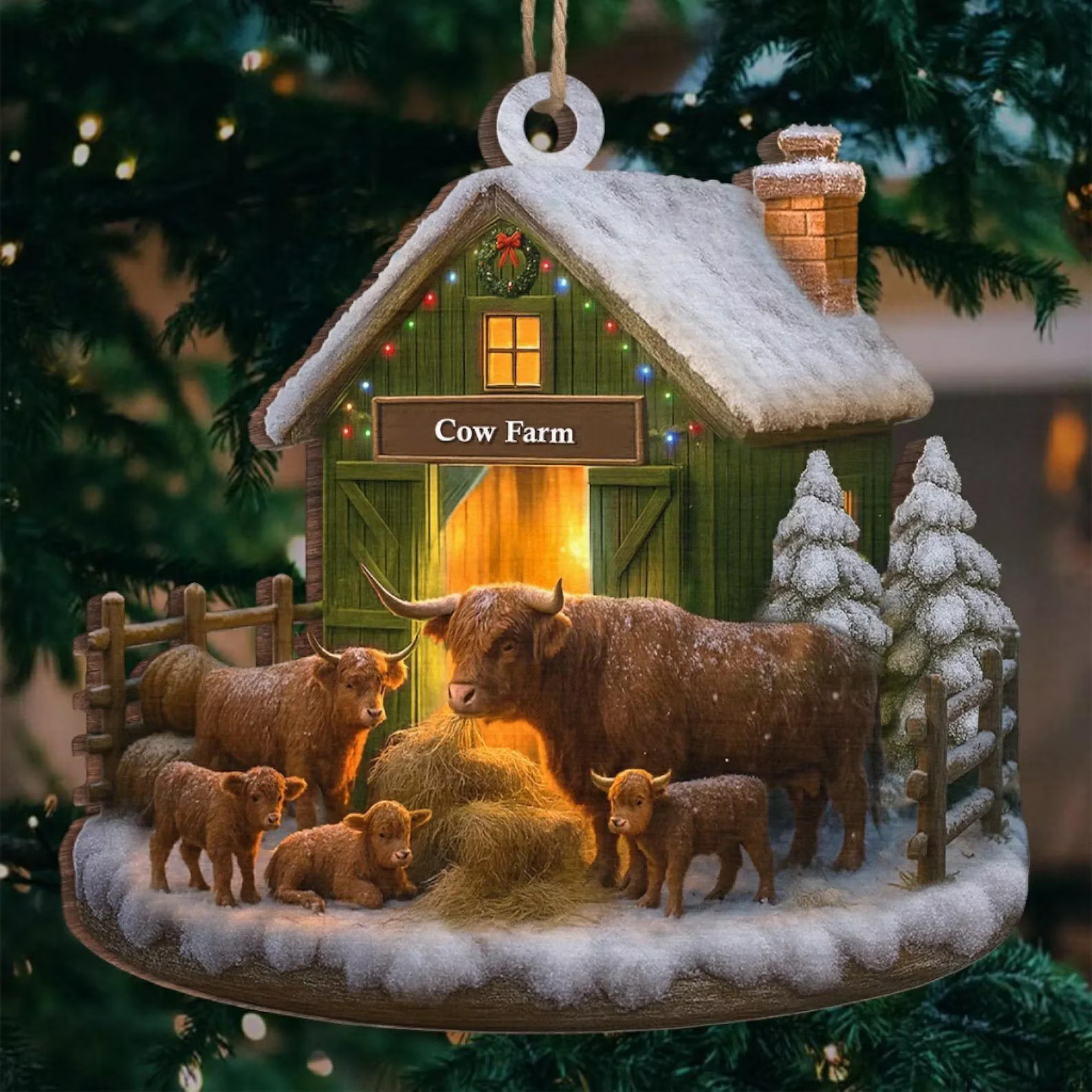 🎄Cozy Farm Cottage Christmas Ornament