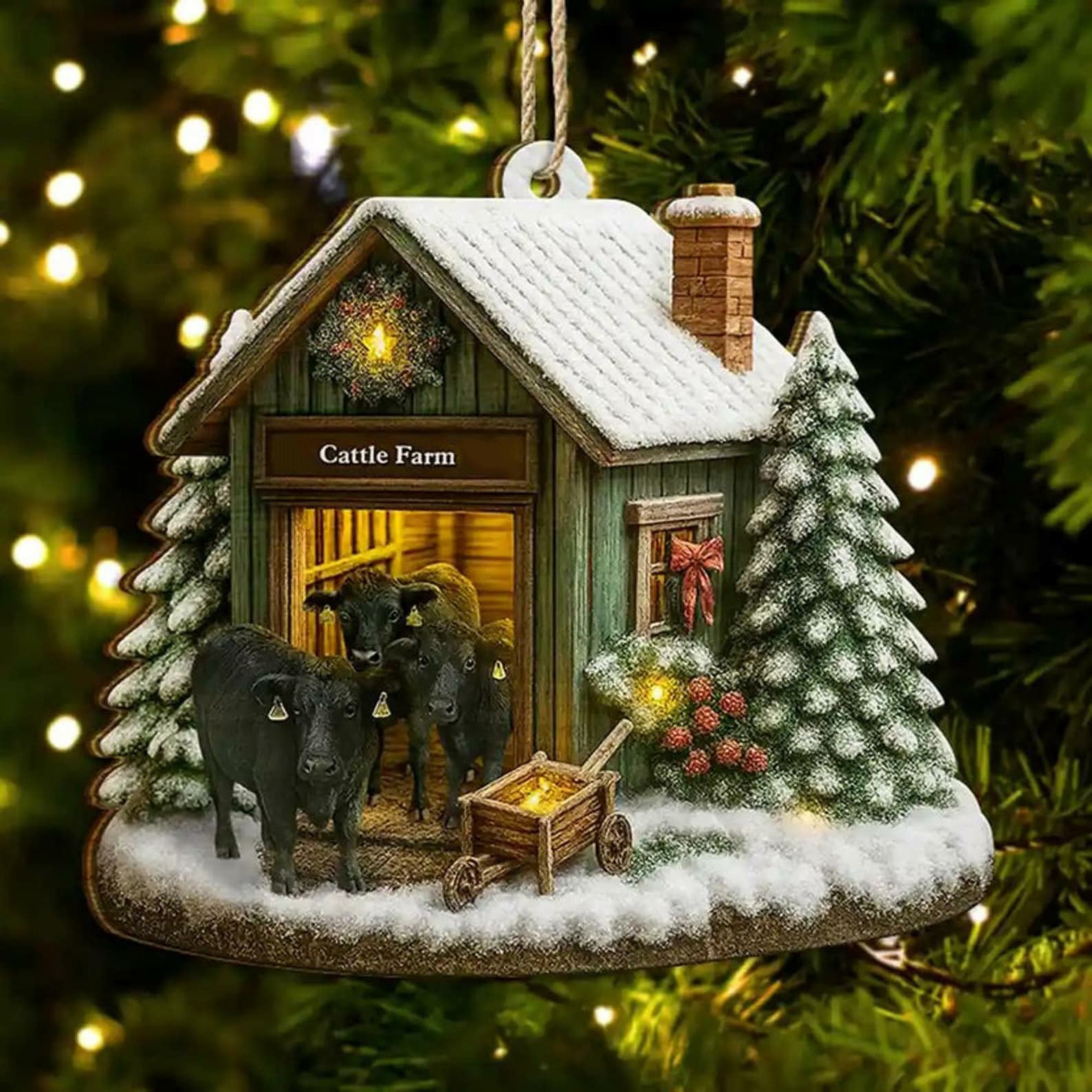 🎄Cozy Farm Cottage Christmas Ornament