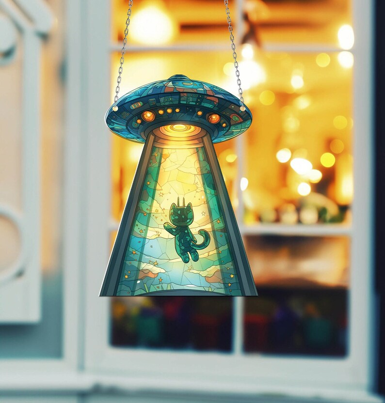 🛸UFO Window Decorations — Alien UFO Abduction Window Decorations