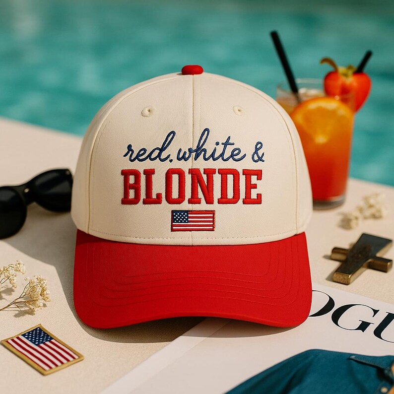 4th of July Embroidered Canvas Trucker Hat