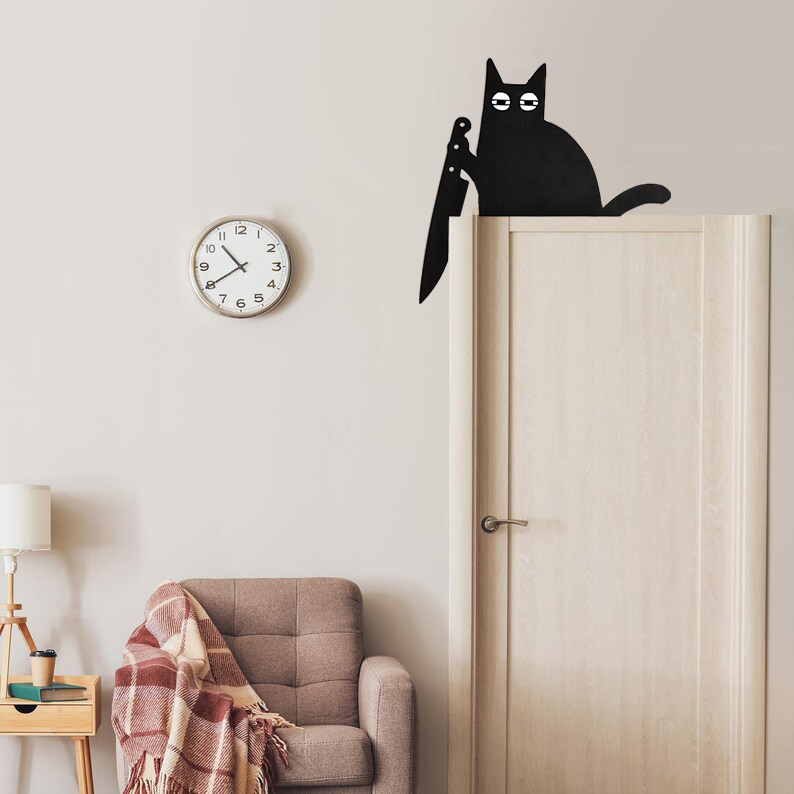 🌲2024 Christmas Hot Sale 🔥Bully Cat Door Frame Decoration