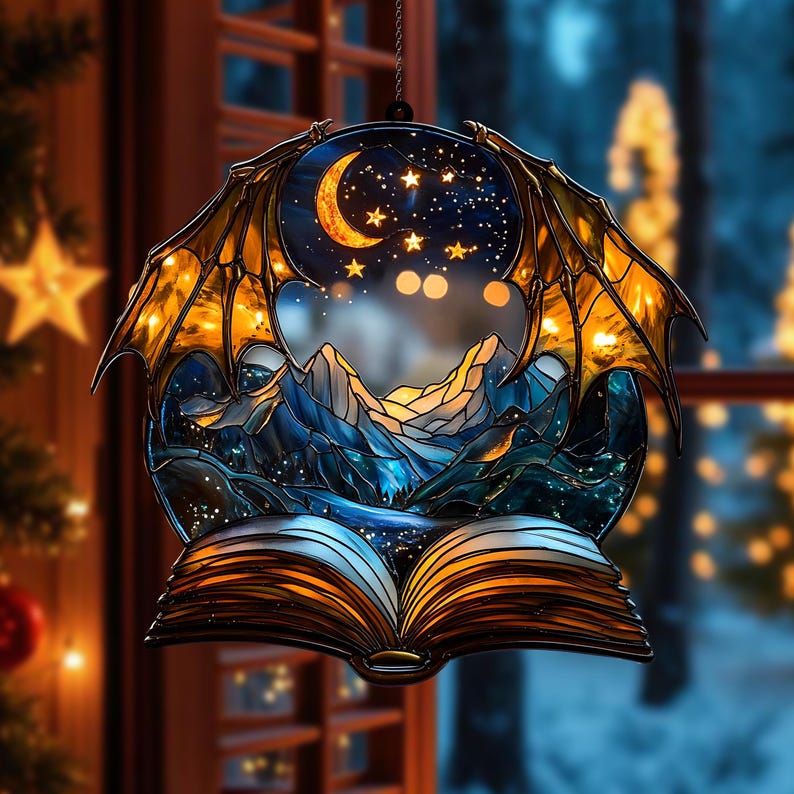 Fantasy Book Window Acrylic Sun Catcher Ornament