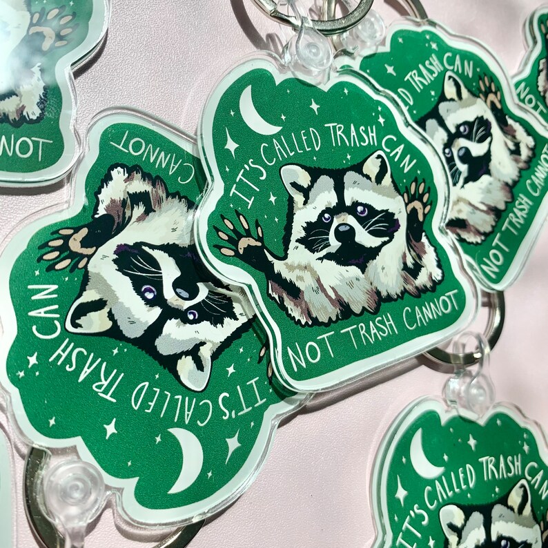 Raccoon Funny Motivational Keychain