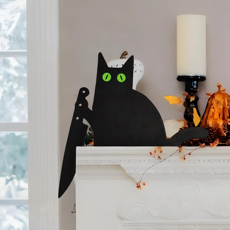 🌲2024 Christmas Hot Sale 🔥Bully Cat Door Frame Decoration