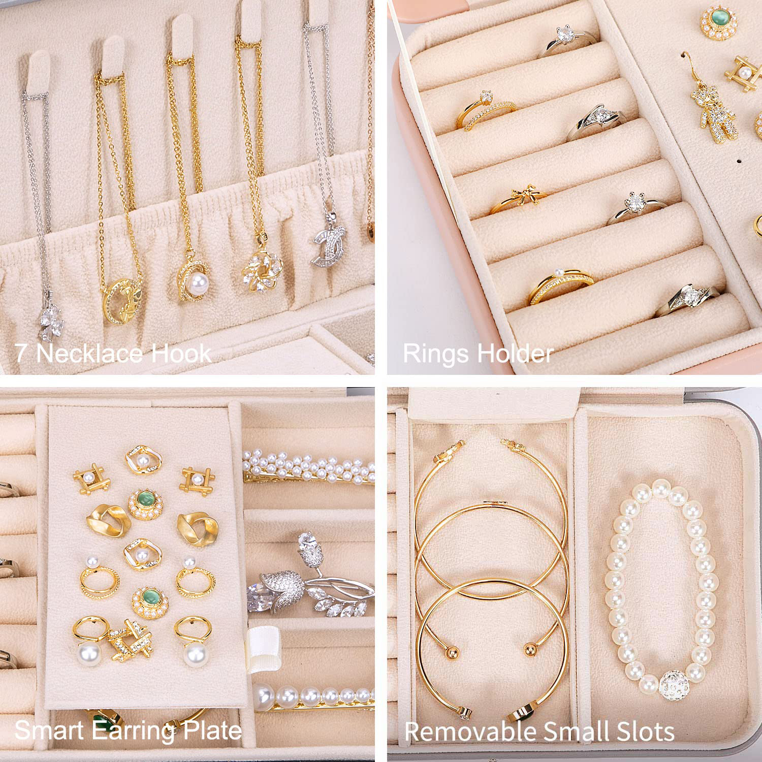 PU Leather Portable Jewellery Storage Boxes