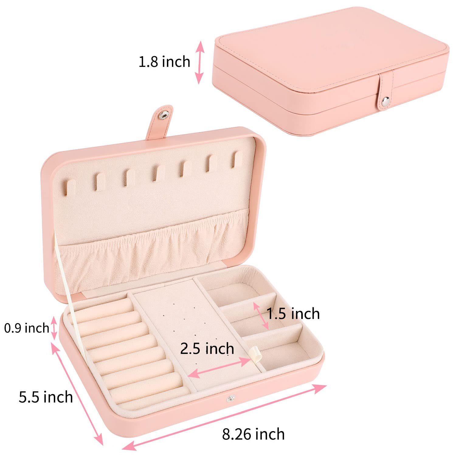 PU Leather Portable Jewellery Storage Boxes