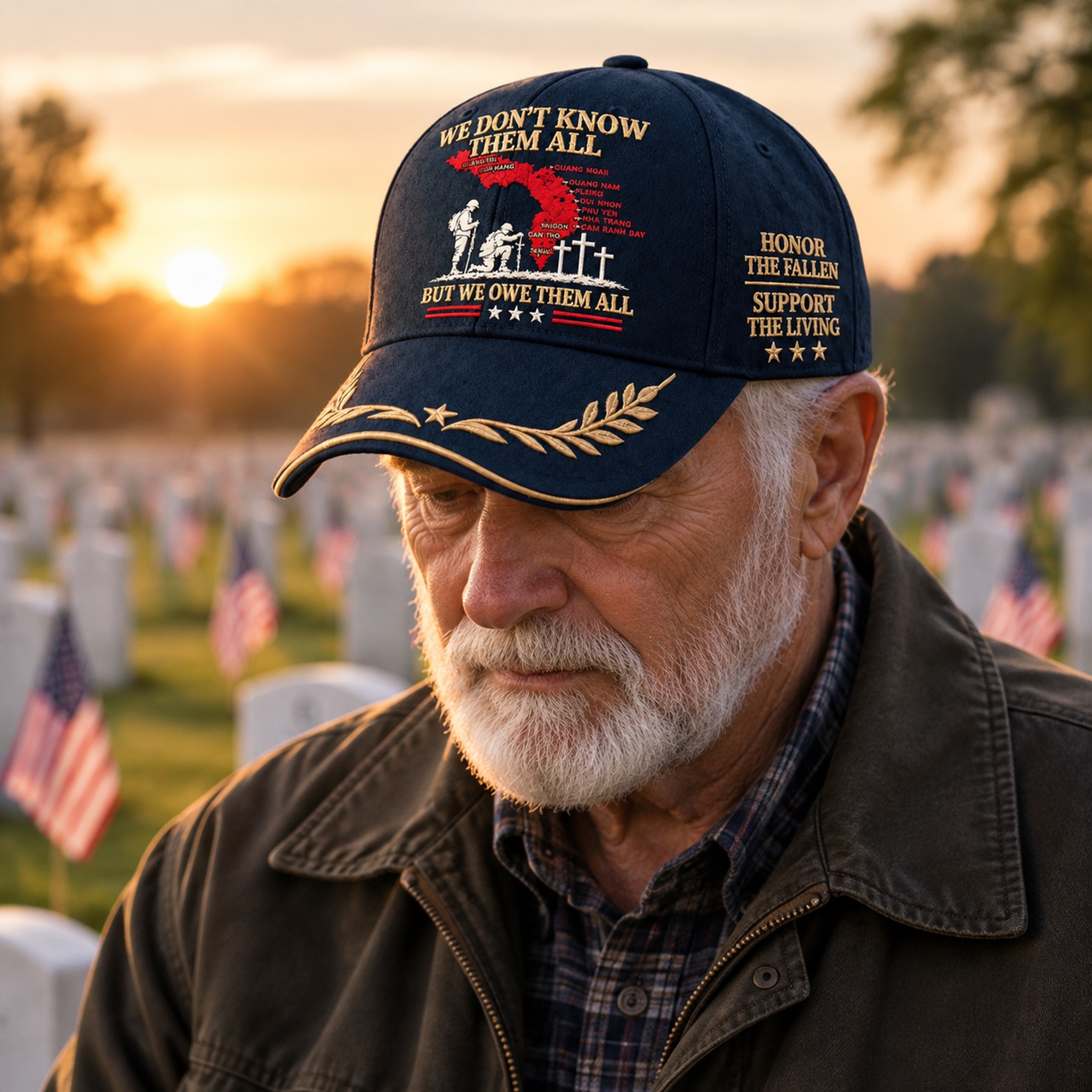 We Don’t Know Them All, But We Owe Them All - Vietnam Veteran Embroidered Hat