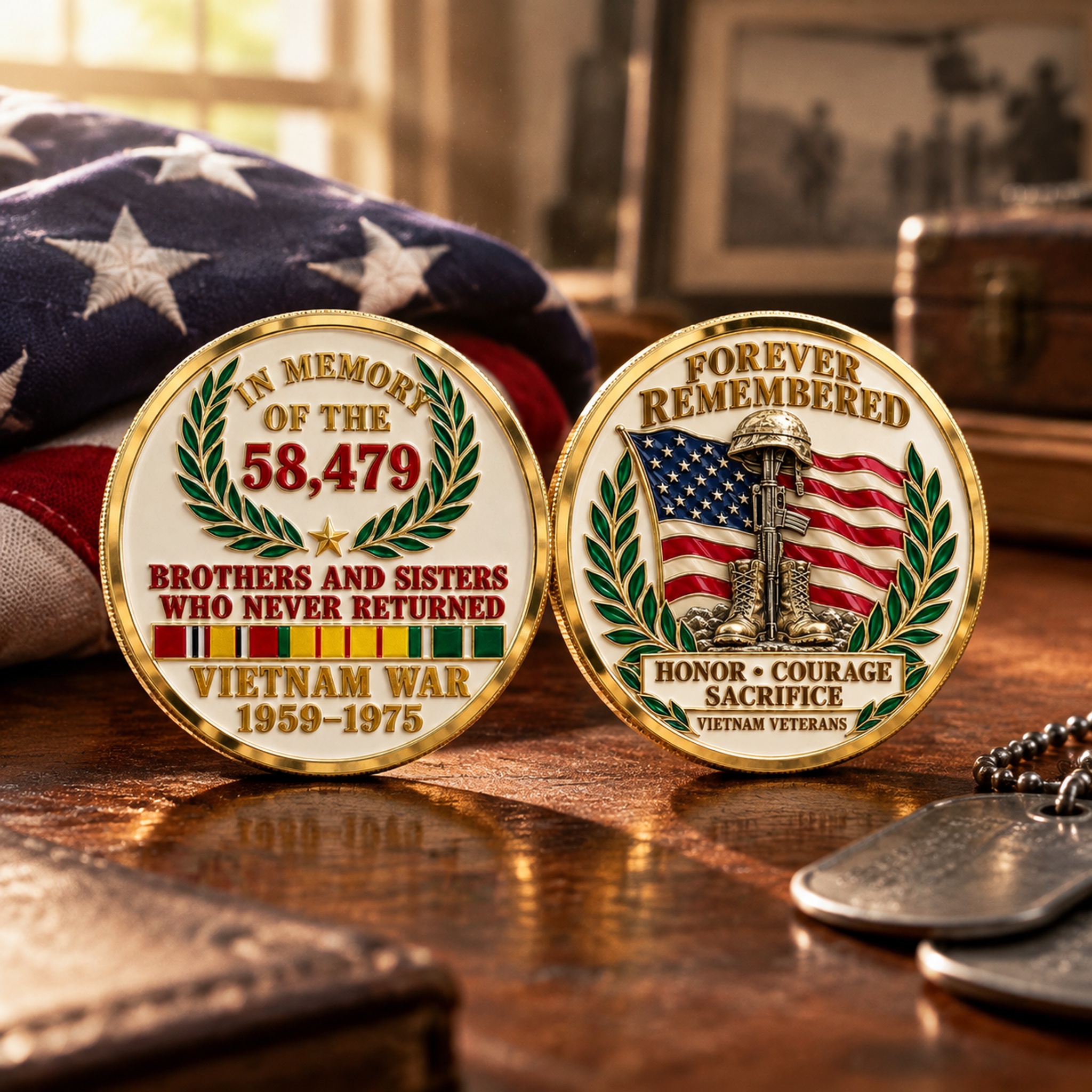 Forever Remembered — Vietnam War Memorial Commemorative Medallion