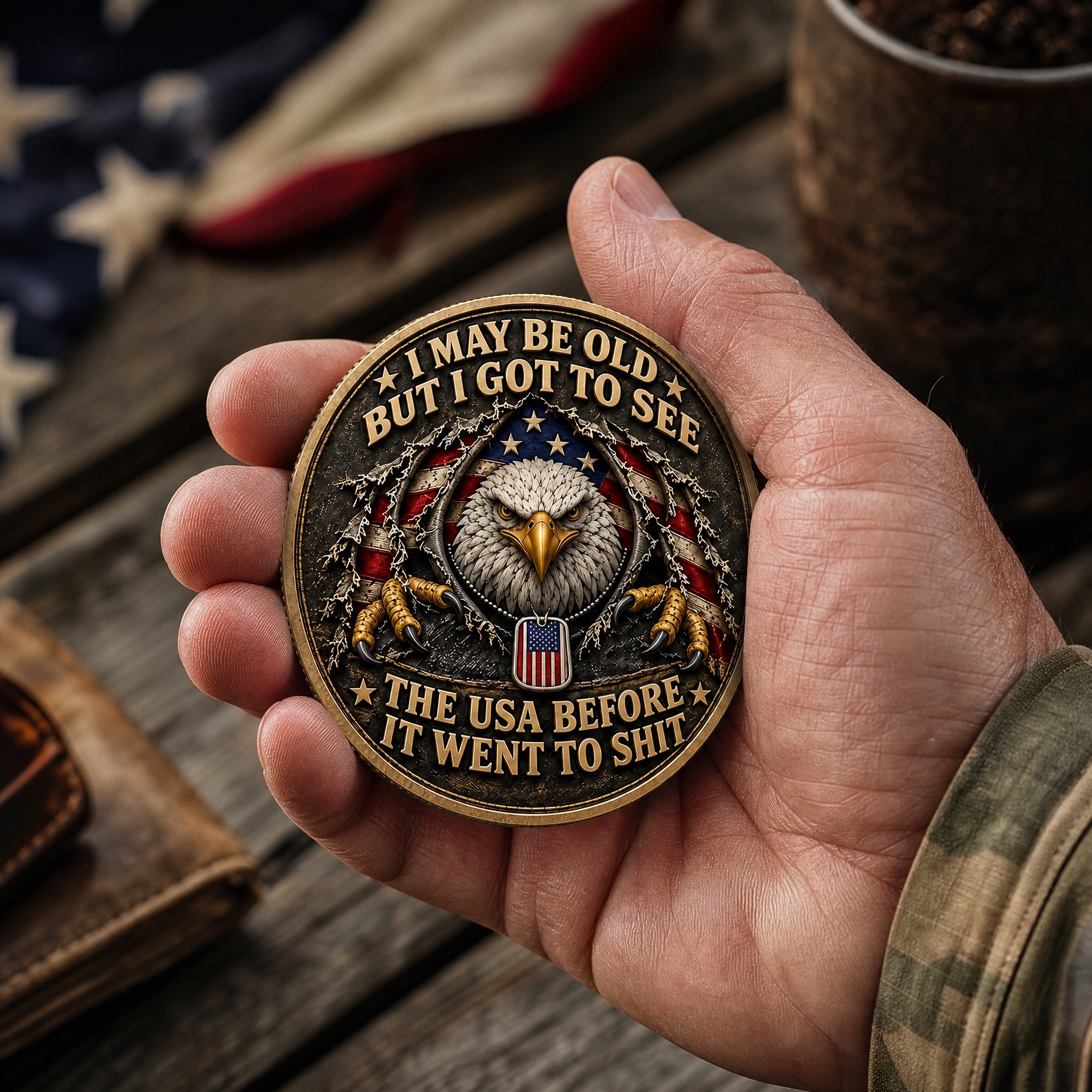 I May Be Old But I Got To See The USA Before It Went To Shit Challenge Coin