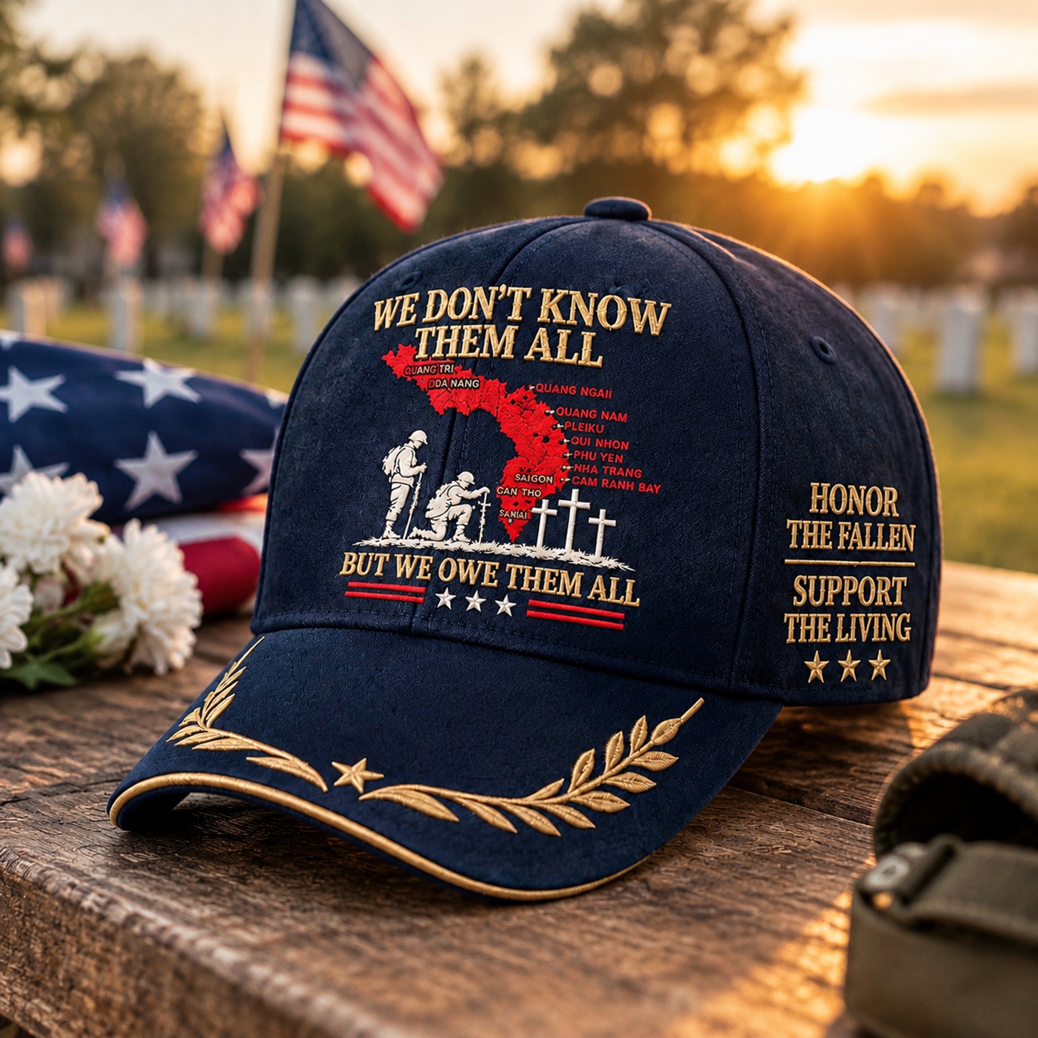 We Don’t Know Them All, But We Owe Them All - Vietnam Veteran Embroidered Hat