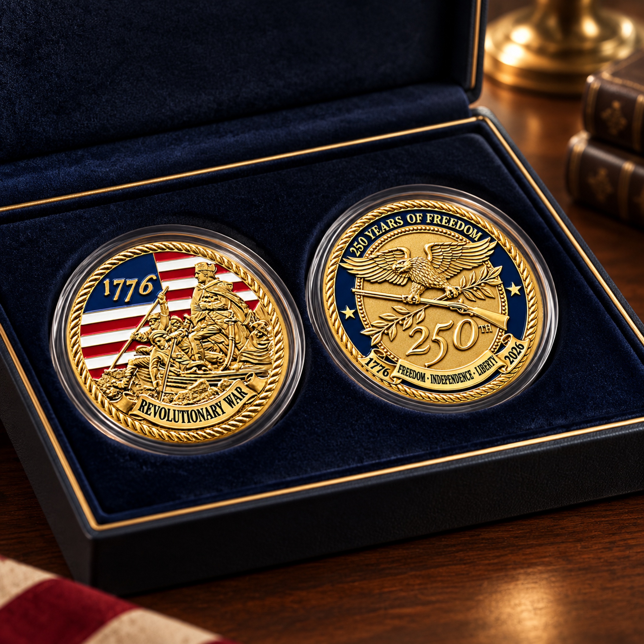 Once-In-A-Lifetime 250th American Freedom Anniversary Challenge Coin