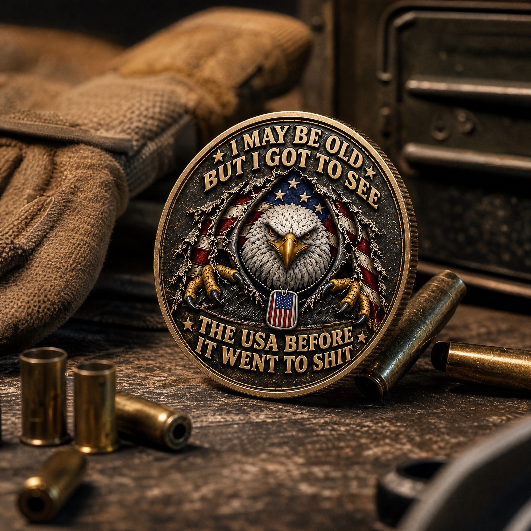 I May Be Old But I Got To See The USA Before It Went To Shit Challenge Coin