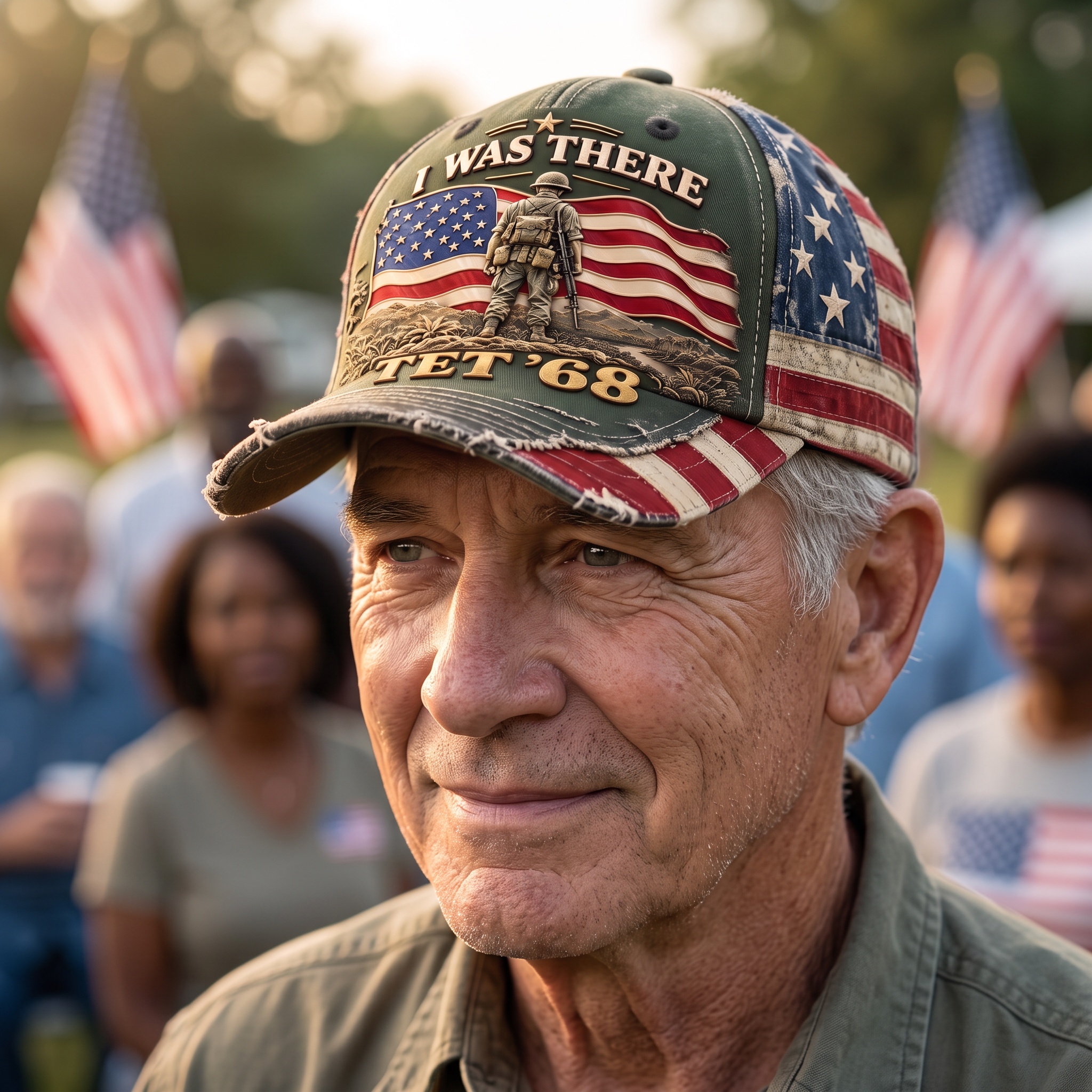 Tet '68 Vietnam Veteran Printed Baseball Cap
