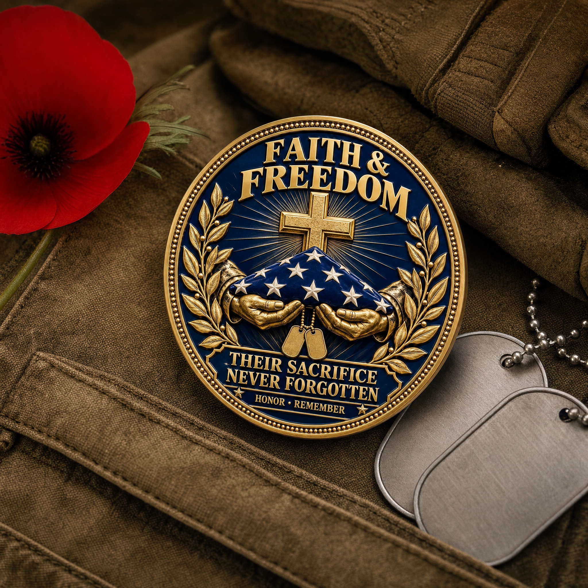 Faith & Freedom — Christian American Veteran Tribute Commemorative Medallion