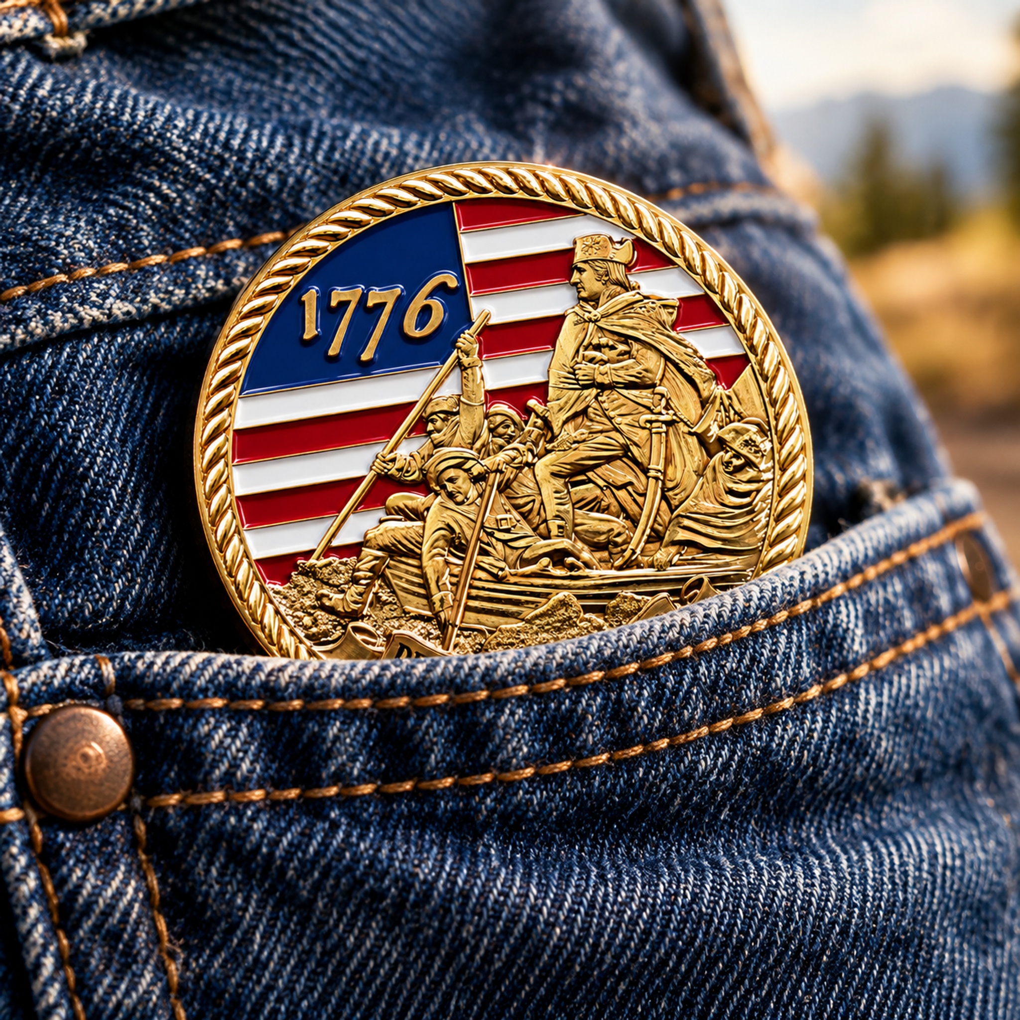 Once-In-A-Lifetime 250th American Freedom Anniversary Challenge Coin