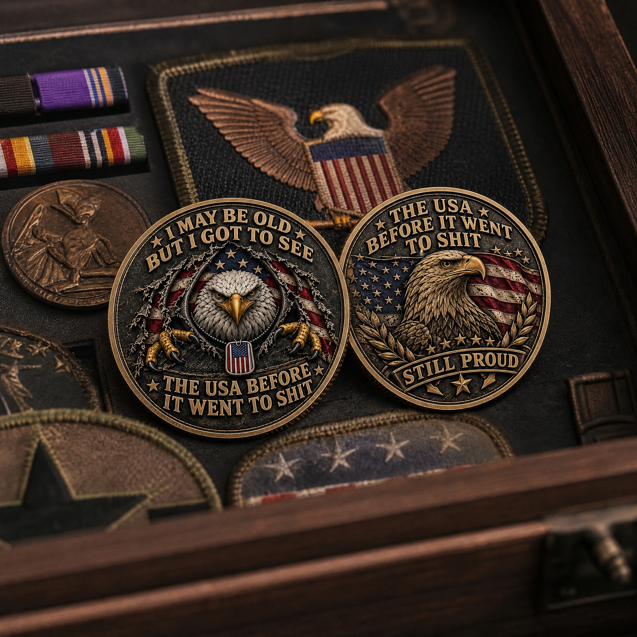 I May Be Old But I Got To See The USA Before It Went To Shit Challenge Coin