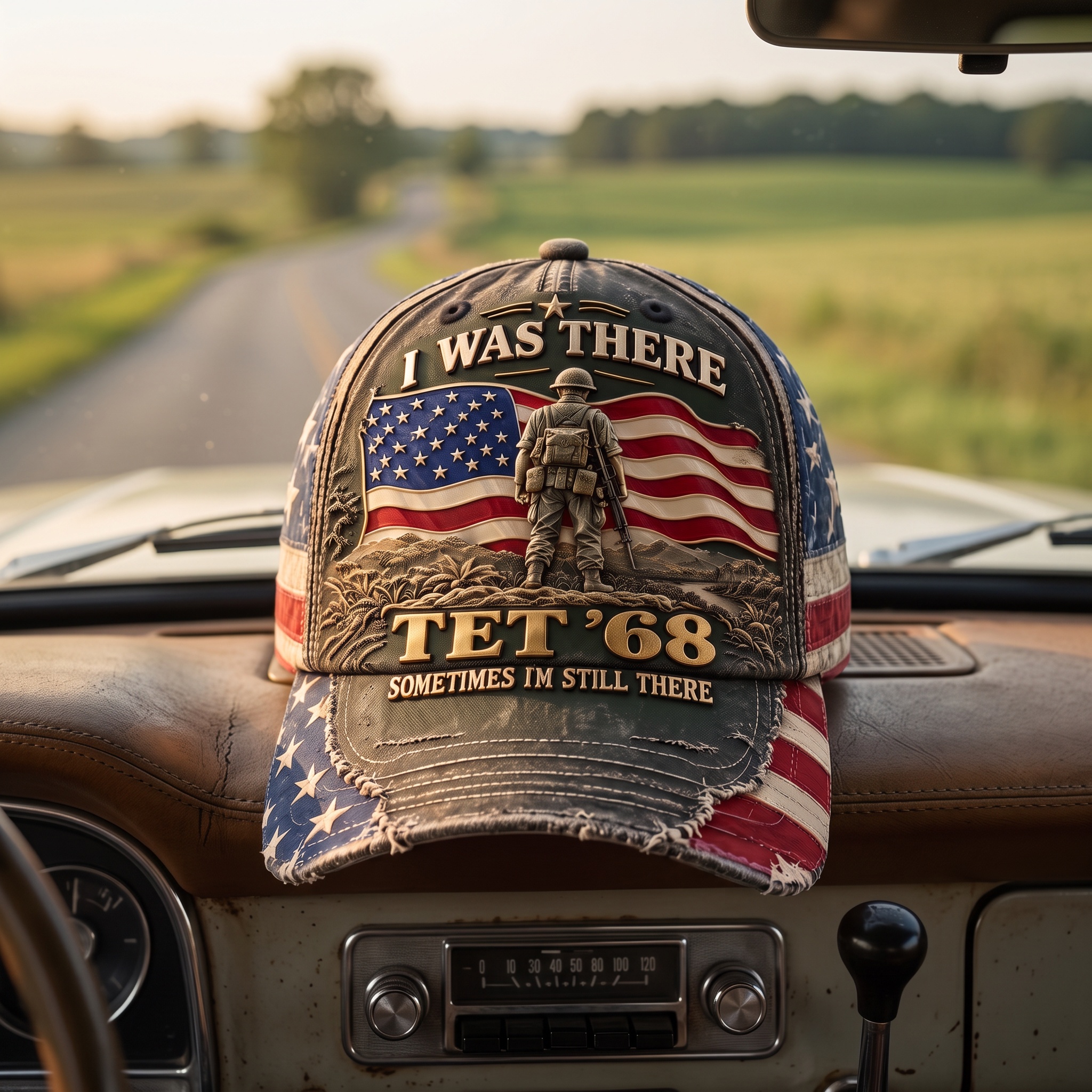 Tet '68 Vietnam Veteran Printed Baseball Cap