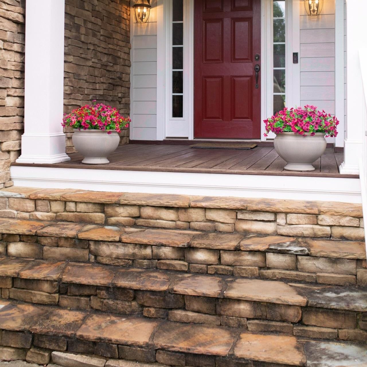 Faux Silk Daisy Mums With Eucalyptus