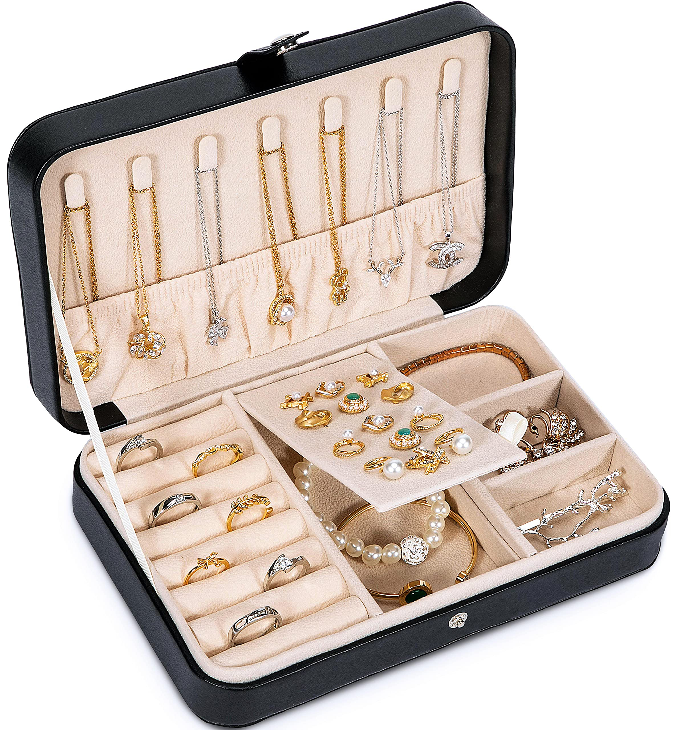 PU Leather Portable Jewellery Storage Boxes