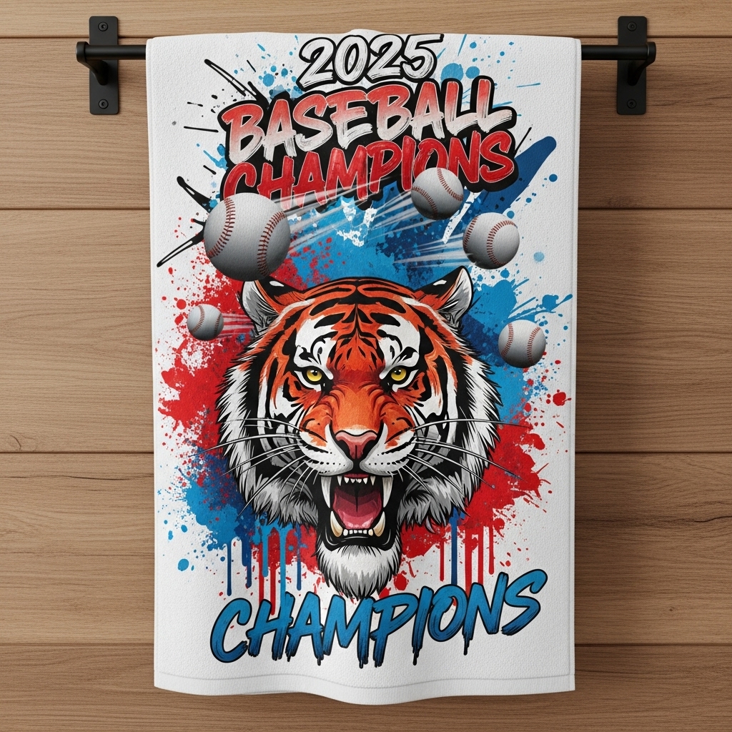 Tiger lettering towel