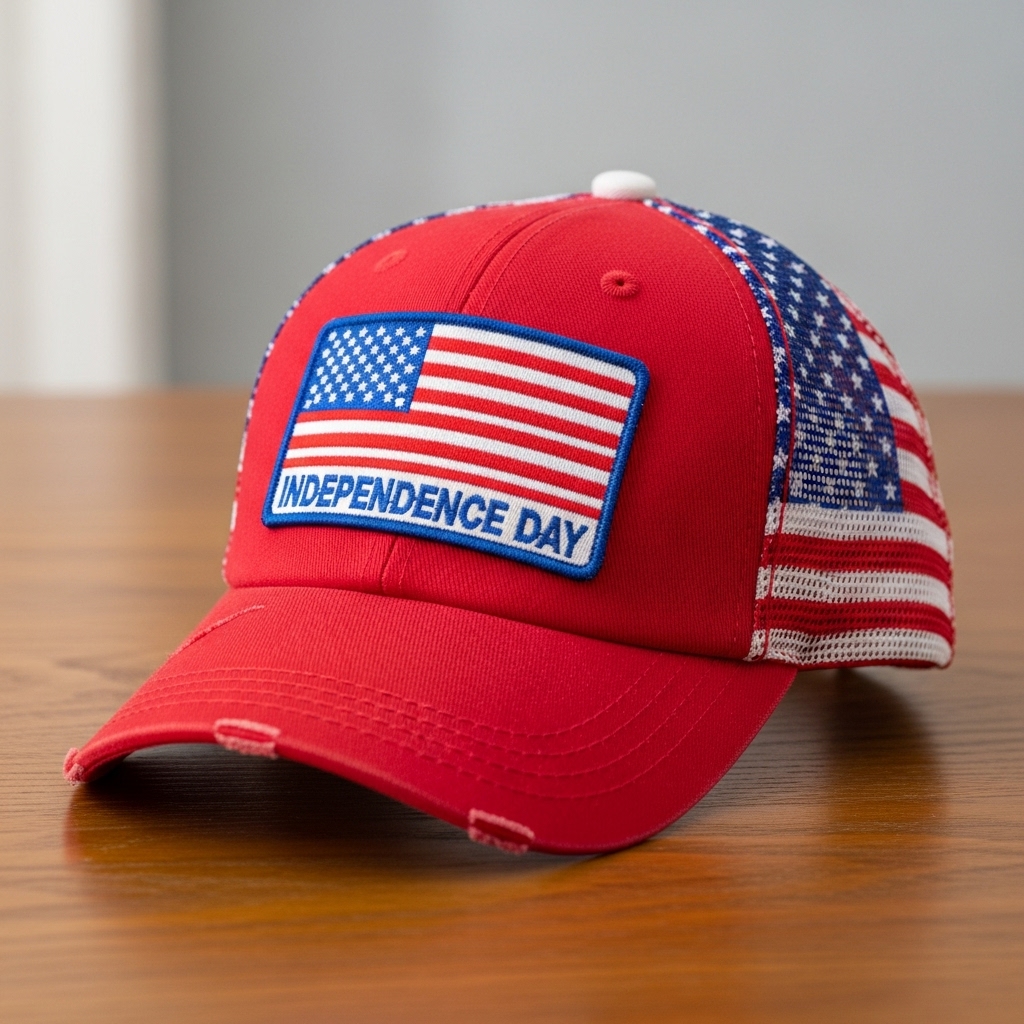 American Flag Mesh Back Trucker Hat Pony Cap