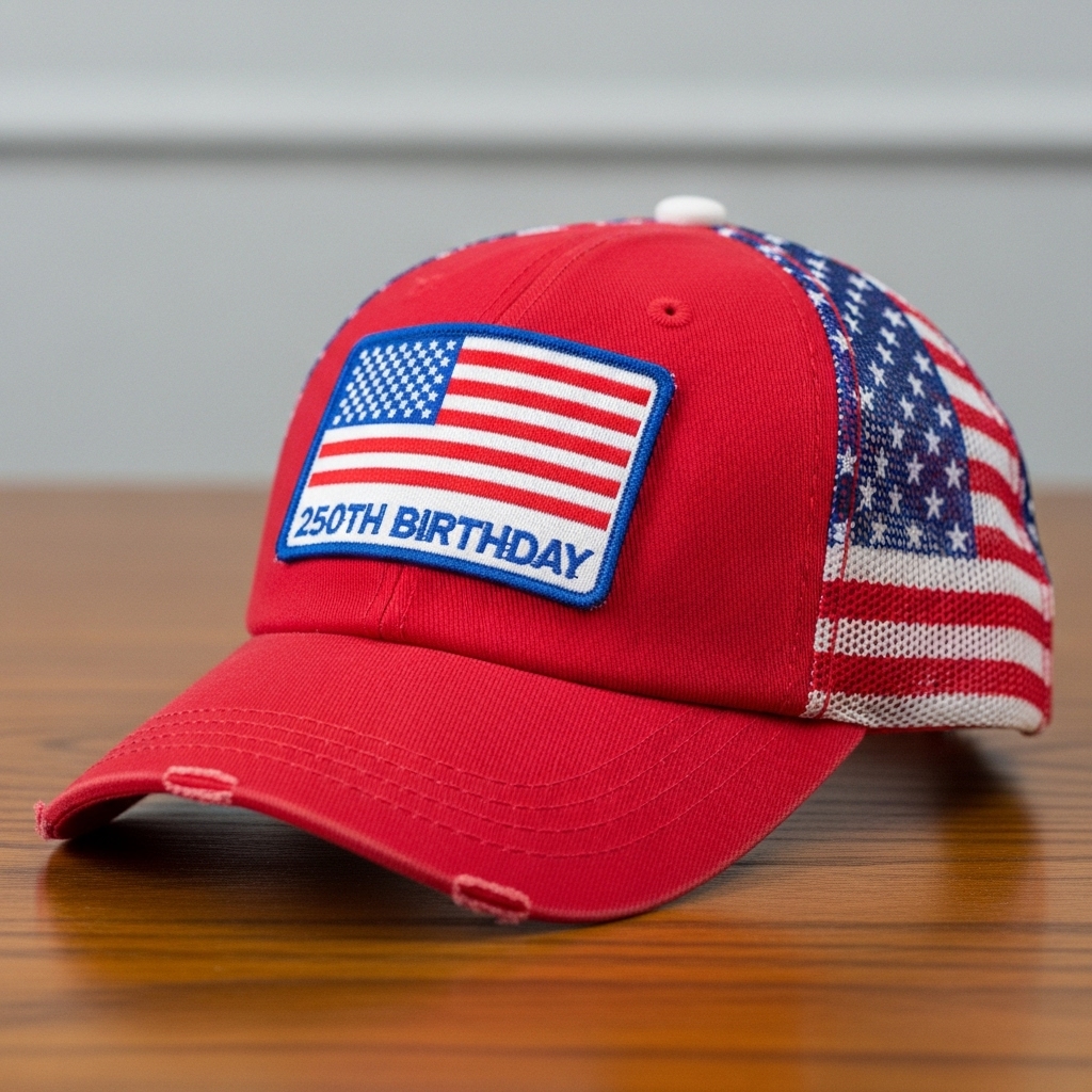 American Flag Mesh Back Trucker Hat Pony Cap