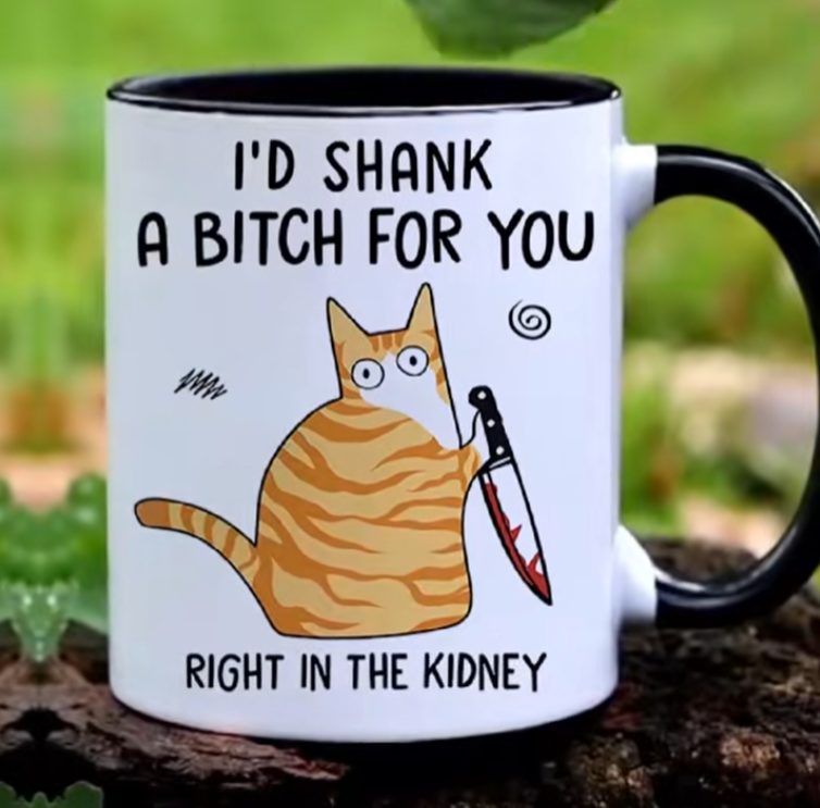 Funny cat text mug