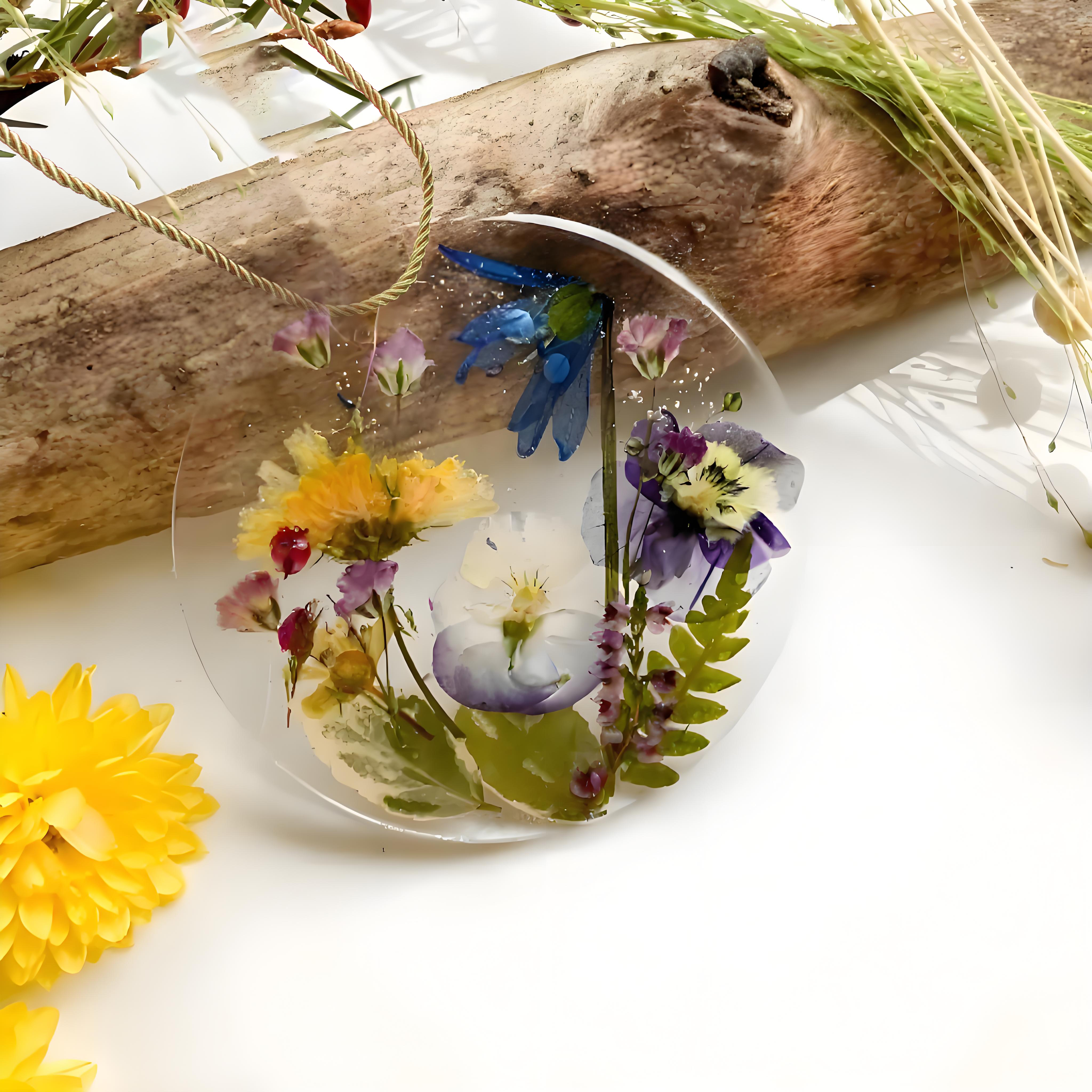 🌸Pressed Flowers Spring Ornament🌸