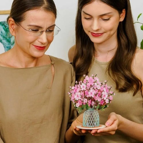 3D Cherry Blossom Flower Bouquet Pop Up Card