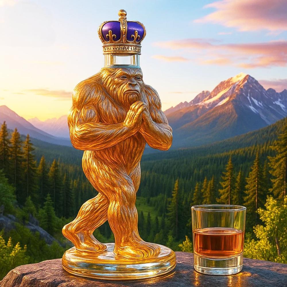 🦶Limited Edition Blessed Bigfoot Crown Royal Whiskey Bottle👣