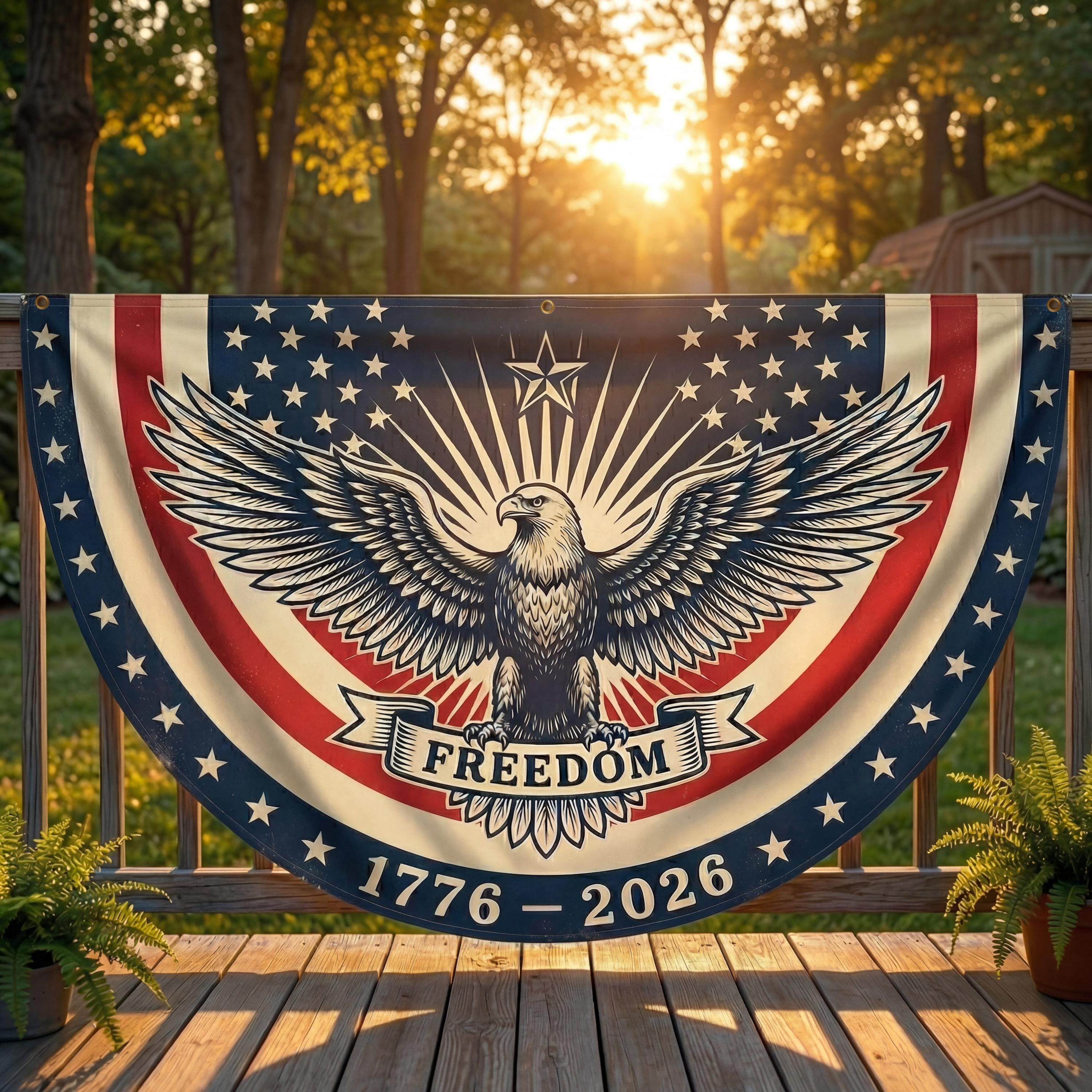 America 250th Birthday Pleaing Bunting Flag
