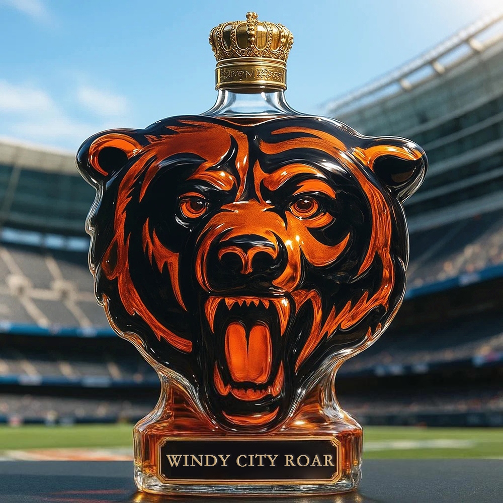 🐻🏈Chicago Bears Whiskey Bottle🍺