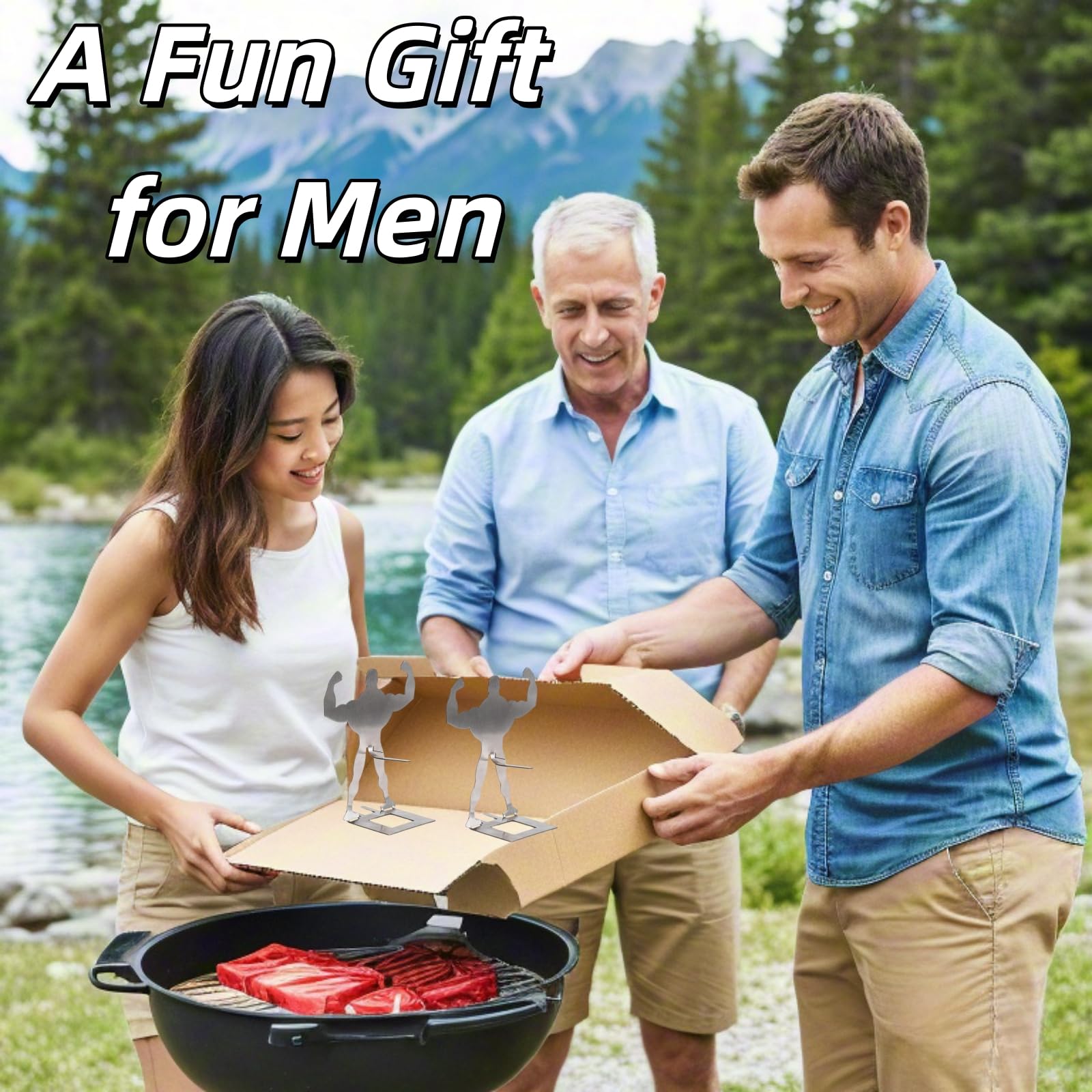 Funny BBQ Muscle Man Hot Dog Holders