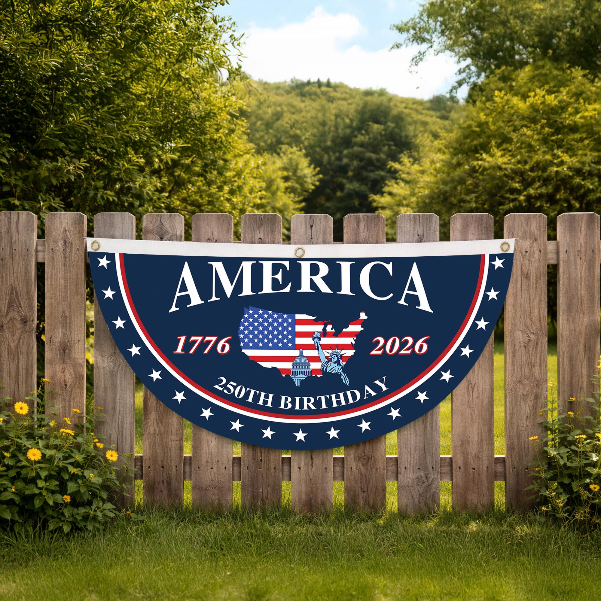 America 250th Birthday Pleaing Bunting Flag