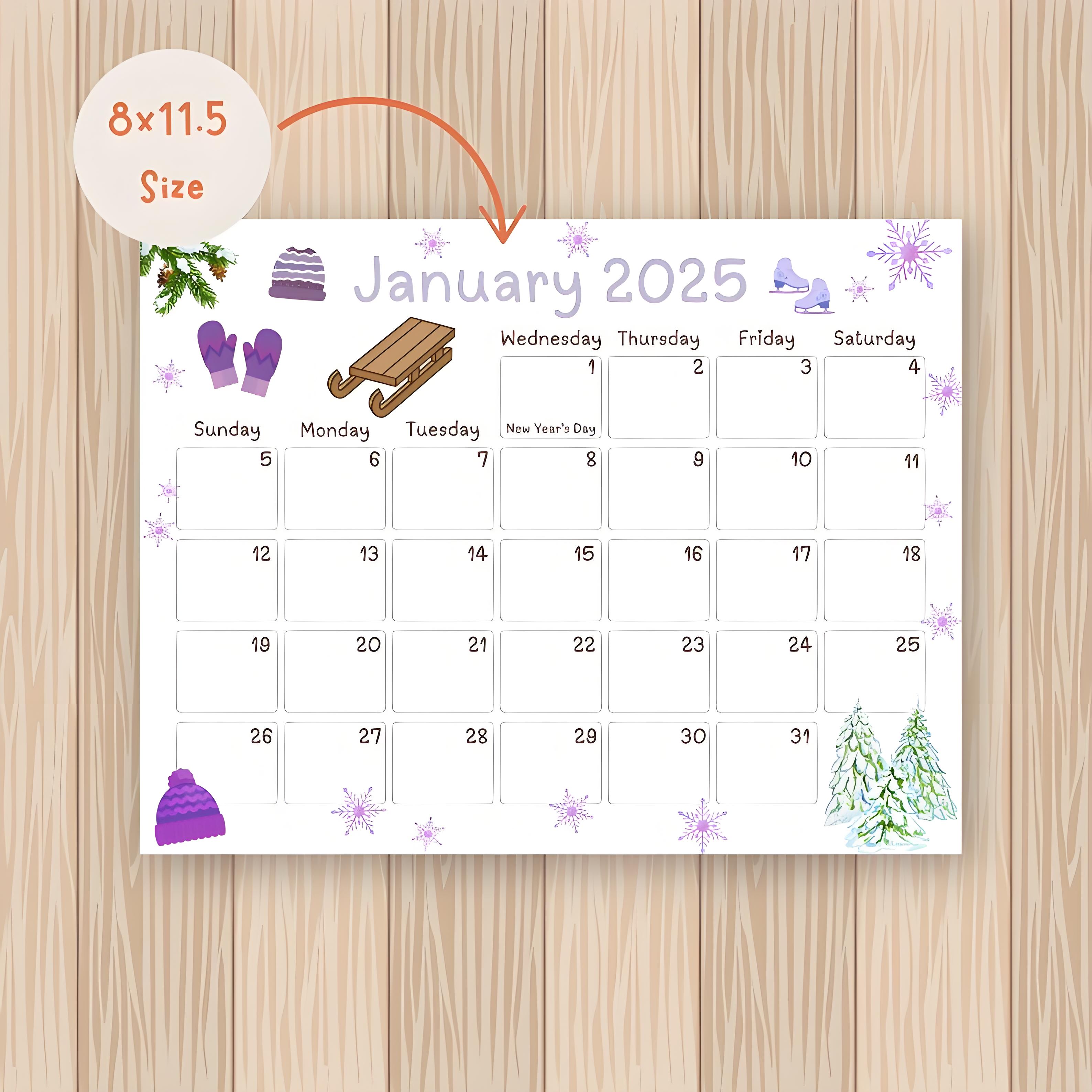 💖Cute kids calendar 2025💖